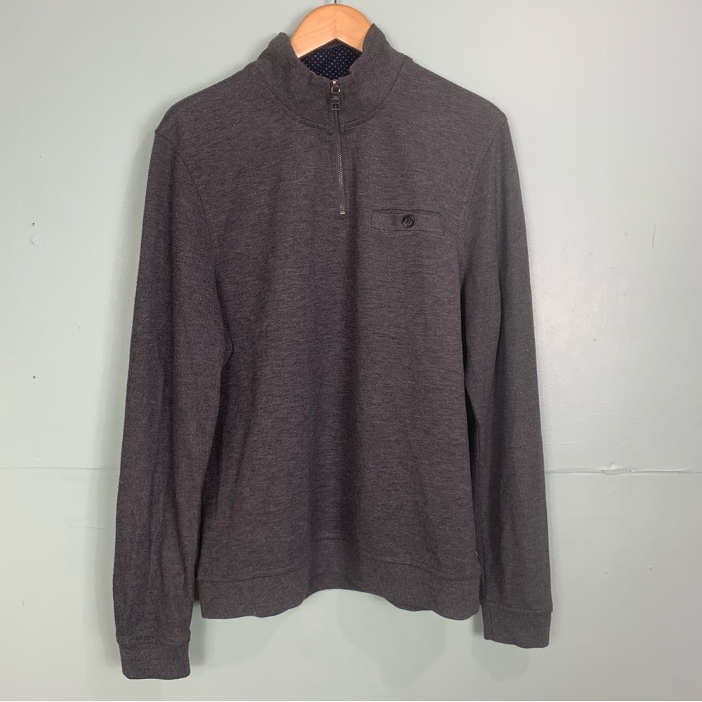 Ted‎ Baker 1/4 Zip Sweatshirt Sweater London Mens Large 5 Gray